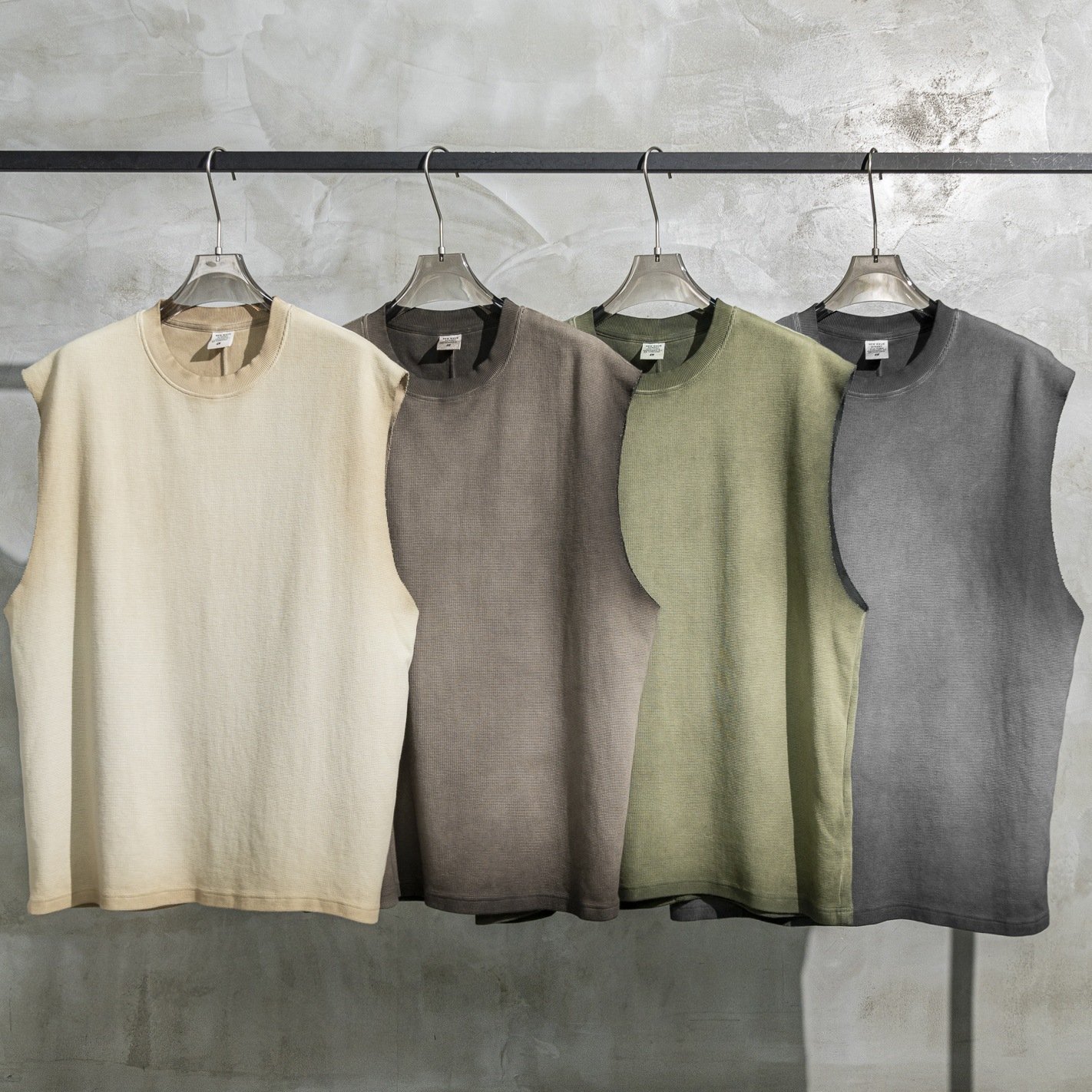 Fashion Brand men's men's vests & waistcoats Loose sleeveless t-shirt men High Street Vintage Washed Cotton Sports Tank Top