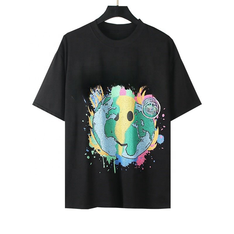 2024 new hell t-shirt star high quality 100% cotton streetwear oversized dropped shoulder men's short sleeve printed t-shirt