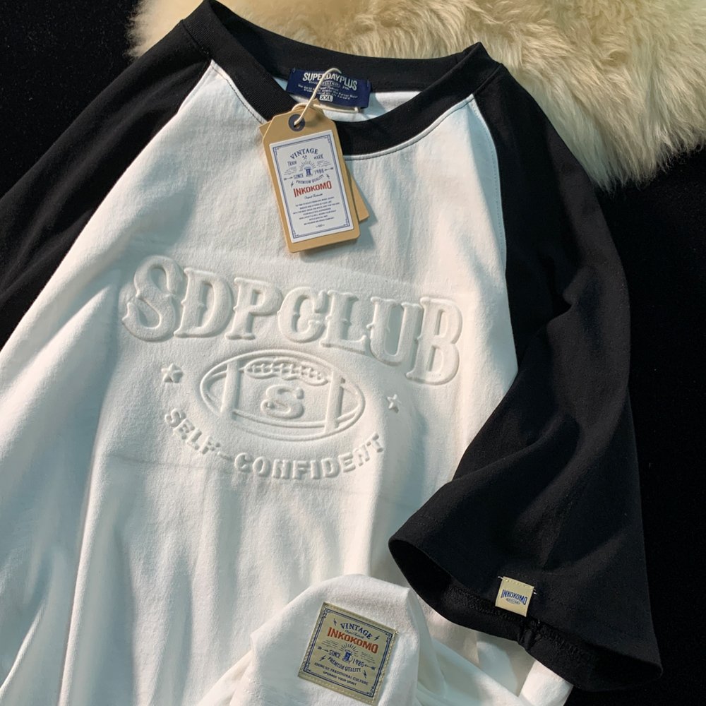 High Quality 100% Cotton Men's T-shirts Blank Plain Plus Size T Shirts Custom 3D Embossed T Shirt