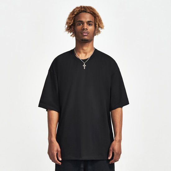 Spring And Summer New Design 240Grams 100% Cotton Custom Men's T Shirt Short Sleeve Solid Color Loose Trend Top Men's T-Shirt