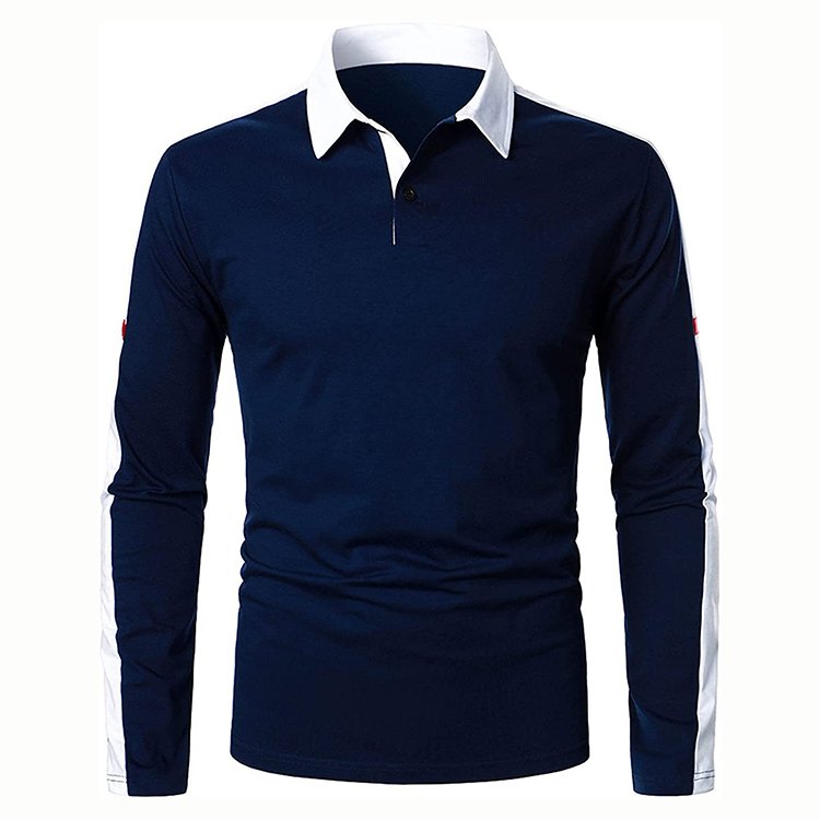 High-Demand Custom Designed Men's Slim Fit Organic Cotton Polo Shirt Fashionable Comfortable Long Sleeve Top Long Factory Direct