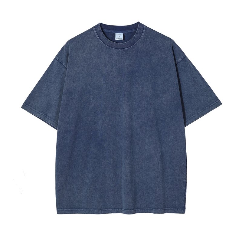 OEM Custom Streetwear Graphic Tees Washed Vintage Men's T Shirt Oversized Drop Shoulder Acid Wash T-Shirt