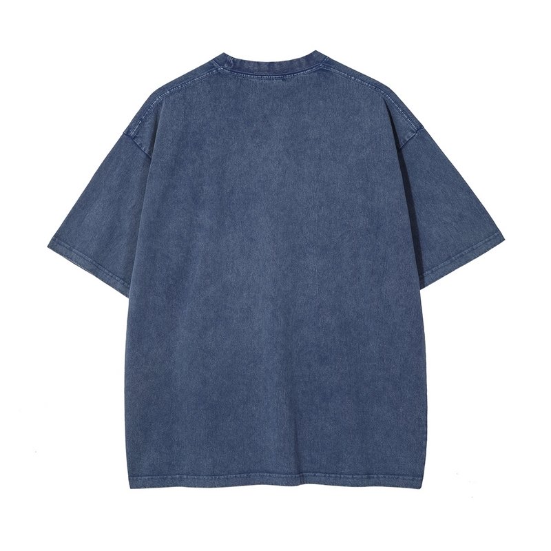 OEM Custom Streetwear Graphic Tees Washed Vintage Men's T Shirt Oversized Drop Shoulder Acid Wash T-Shirt
