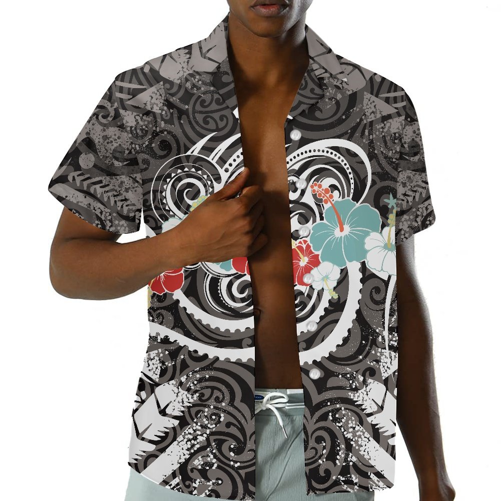 Print on Demand Fashion Summer Custom Logo Men's Shirts Hawaii Flower Polynesian Tribal Man's T Shirt Plus Size Men's T-shirts