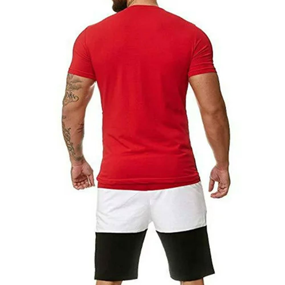Wholesale custom quality summer fashion casual men's t shirt and short set