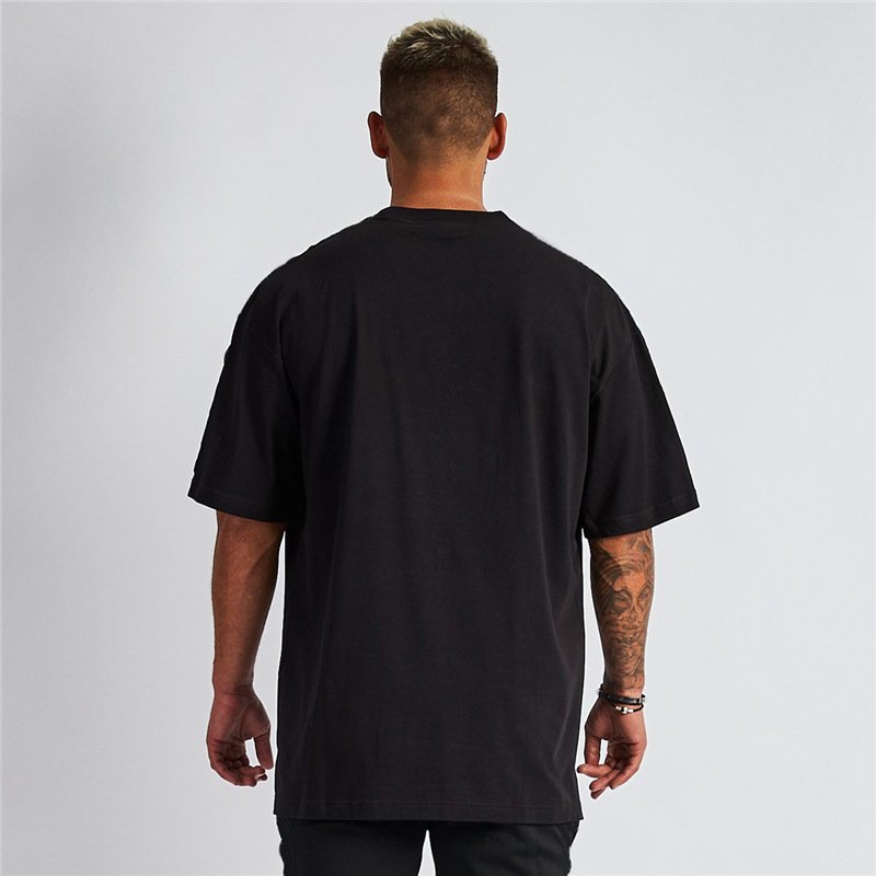Men Short Sleeve O-neck 200gms Cotton T-shirt Solid Color Simple Loose Casual Hot Sale Tops Tees Simple Men's T-shirt