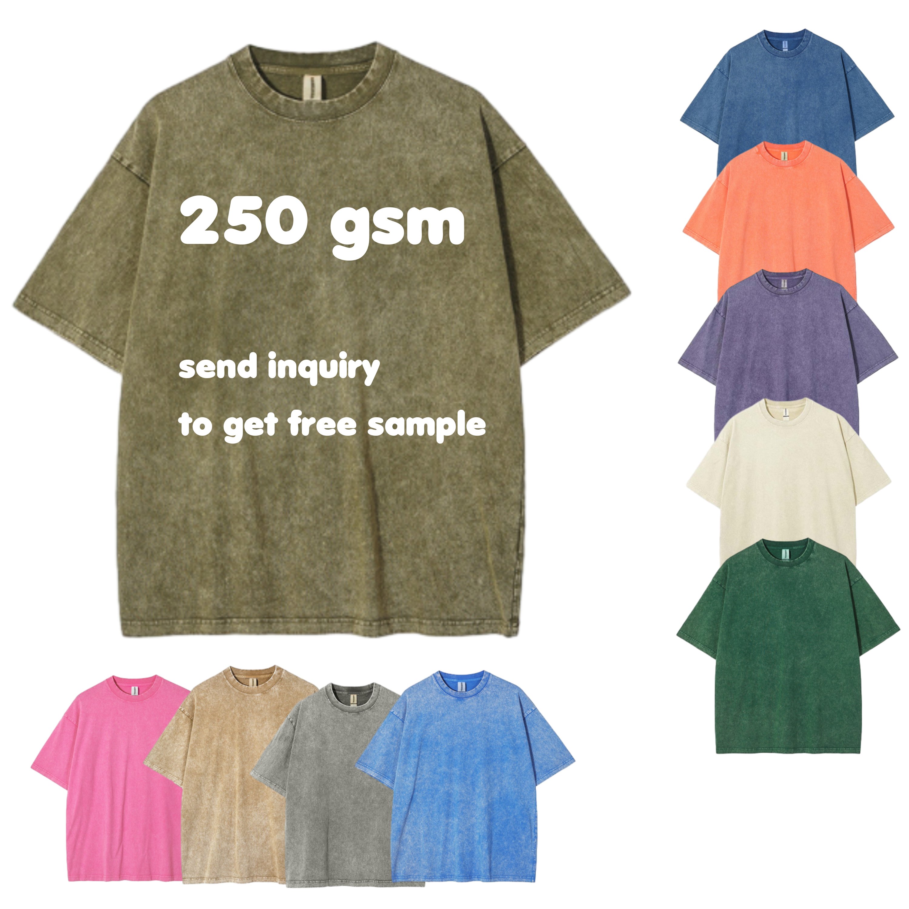 Custom Logo High Quality Streetwear T Shirts Oversized Heavy Cotton Men's T-shirts Acid Wash T Shirt
