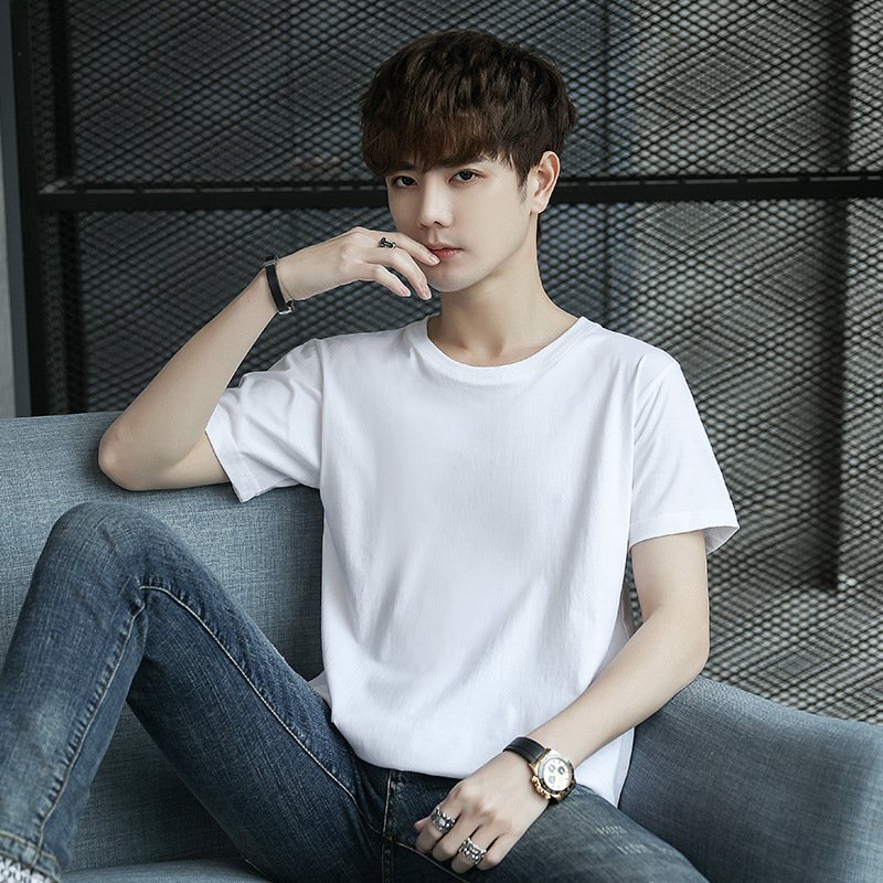 Heavy Weight Men's Regular Fit Plain New Round Neck T-Shirt Slim Fit Trendy Minimalist Plain Shortsleeve Crewneck Tee