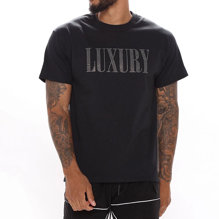 Customized Men's High Quality printed embroidery T-Shirts 100% Organic Cotton Round Neck Heavyweight Blank T-Shirts For Men