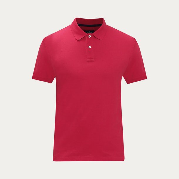 High Quality Men's Polo Shirts Red with Short Sleeves Stylish Oriented Logo Wholesale Export from Bangladesh Made Silk Fabric