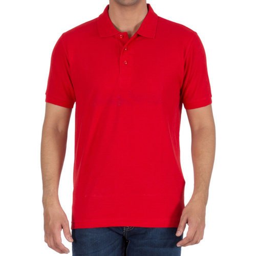 High Quality Men's Polo Shirts Red with Short Sleeves Stylish Oriented Logo Wholesale Export from Bangladesh Made Silk Fabric