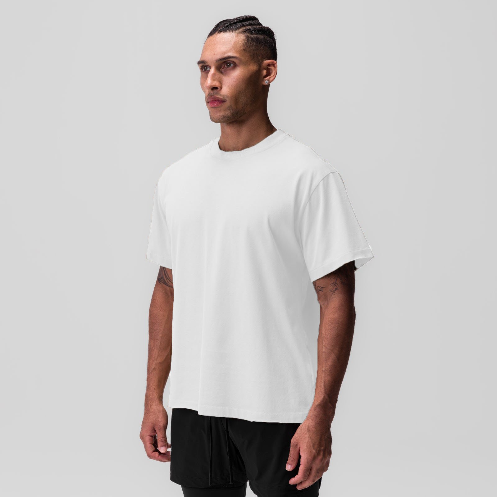 High quality blank 240 grams heavyweight short sleeve tshirt oversize loose drop shoulder men's t-shirt