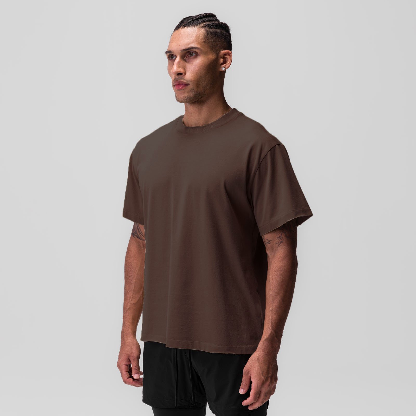High quality blank 240 grams heavyweight short sleeve tshirt oversize loose drop shoulder men's t-shirt