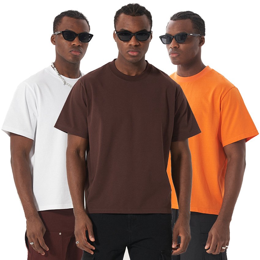240GSM heavyweight t shirt oversize cropped boxy fit men's t-shirt casual oversized tshirt blank t shirt custom t shirt for men