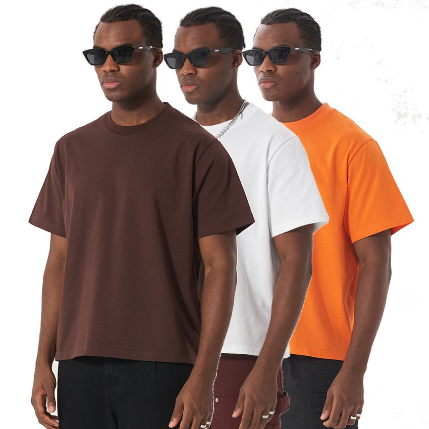 240GSM heavyweight t shirt oversize cropped boxy fit men's t-shirt casual oversized tshirt blank t shirt custom t shirt for men