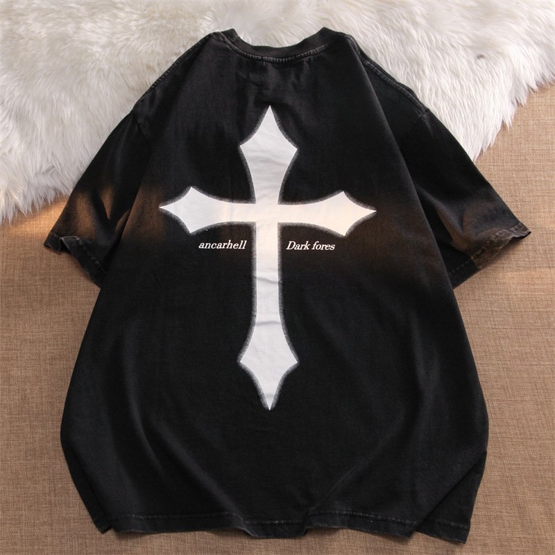 Wholesale Men Custom Logo Print T Shirt Streetwear 100% Cotton t Shirts Customize Oversized Printing Graphic Vintage t-Shirt
