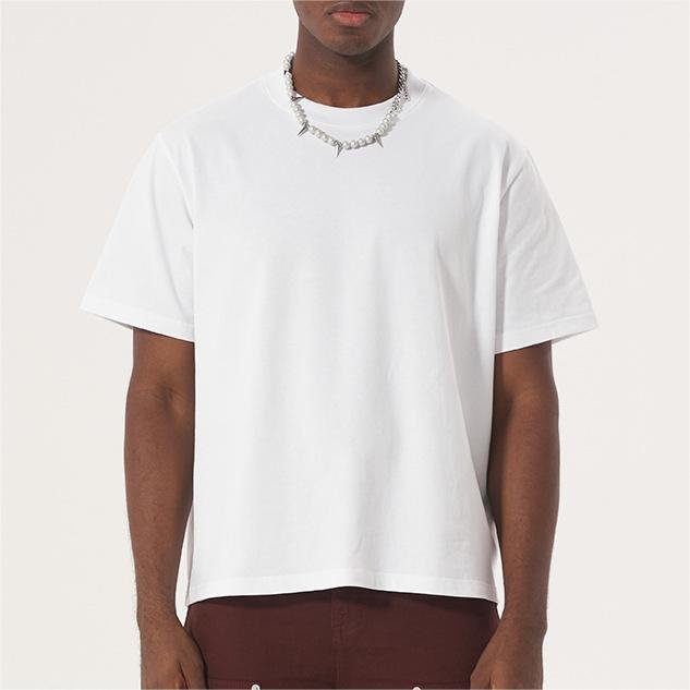 Custom Mens Heavyweight Drop Shoulder Boxy t-Shirts Oversized Boxy Cropped Tee Shirt Tshirt Blank Boxy Fit Crop t Shirt Men