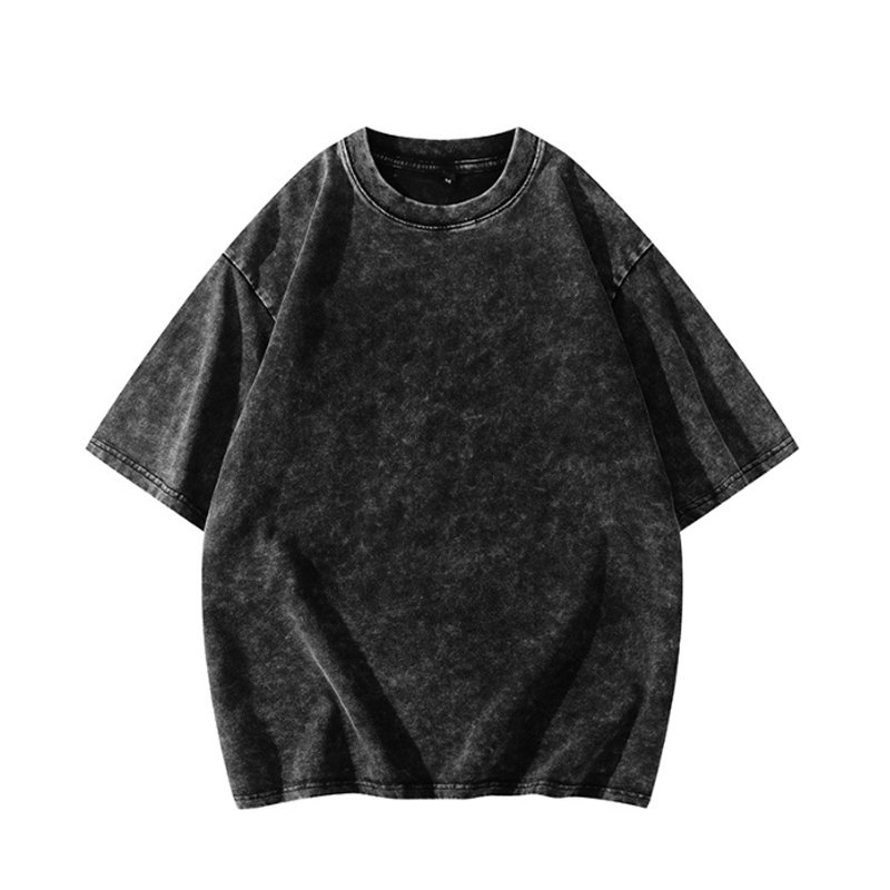 Snowflake dyed short-sleeved heavyweight men's t-shirt American vintage tops half-sleeve summer loose made old