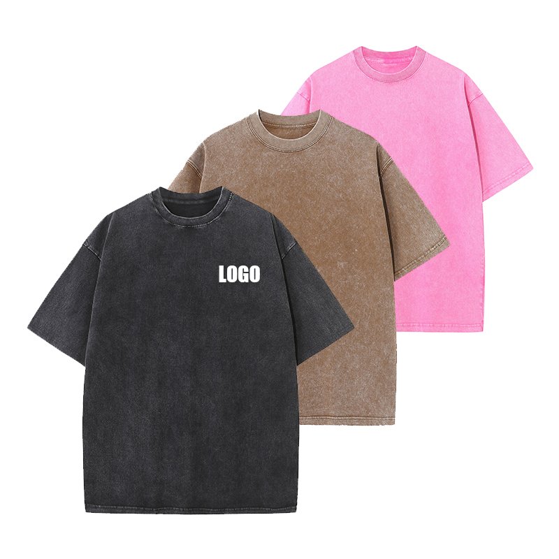 Wholesale 230gsm Plus size Mens Hip Hop stone Streetwear tshirt 100% cotton tee shirts oversized Acid Wash Vintage T-Shirts