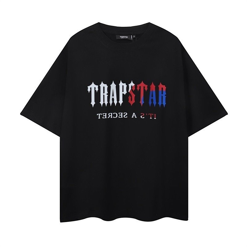 Trapstar Casual T-shirt Multicolor Monogram Print Double Cotton Loose High Quality Short Sleeve Men t shirts Unisex