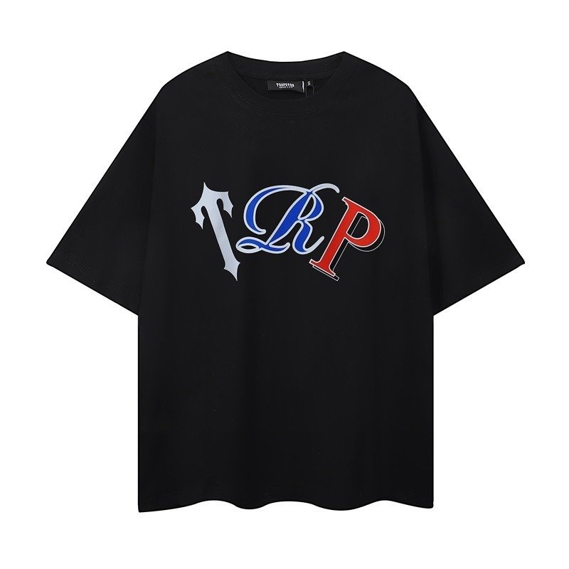 Trapstar Casual T-shirt Multicolor Monogram Print Double Cotton Loose High Quality Short Sleeve Men t shirts Unisex