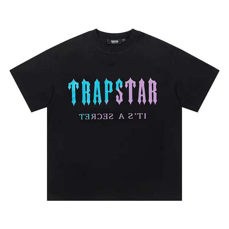 Trapstar Casual T-shirt Multicolor Monogram Print Double Cotton Loose High Quality Short Sleeve Men t shirts Unisex