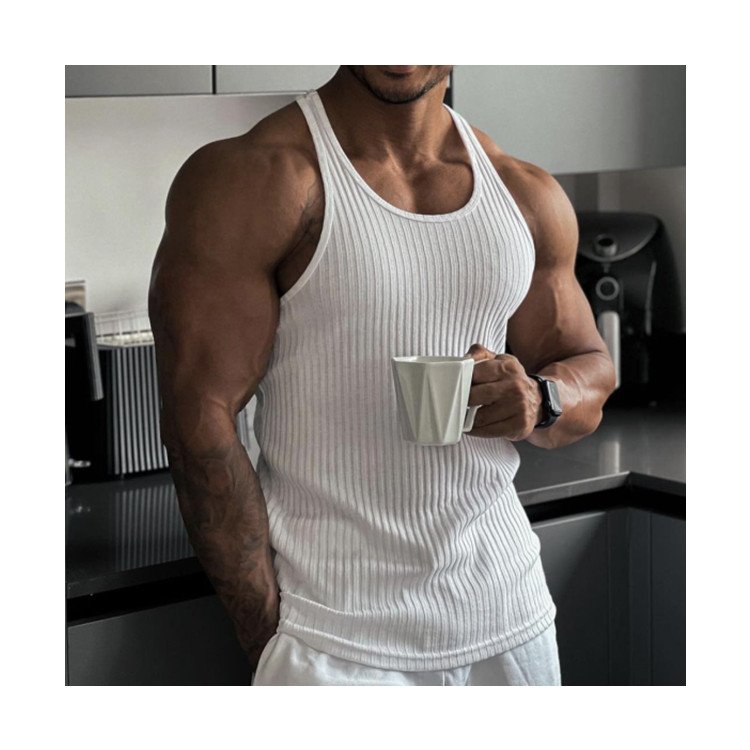 Wholesale solid color sleeveless workout t shirt sport mens gym tank top