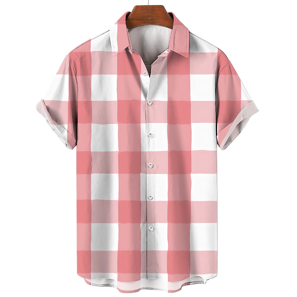 Men's Short-sleeved Shirts Thin Print T-shirts Summer Clothes For Men Polo Shirts Youth Personality Tops Hawaiian Shirt
