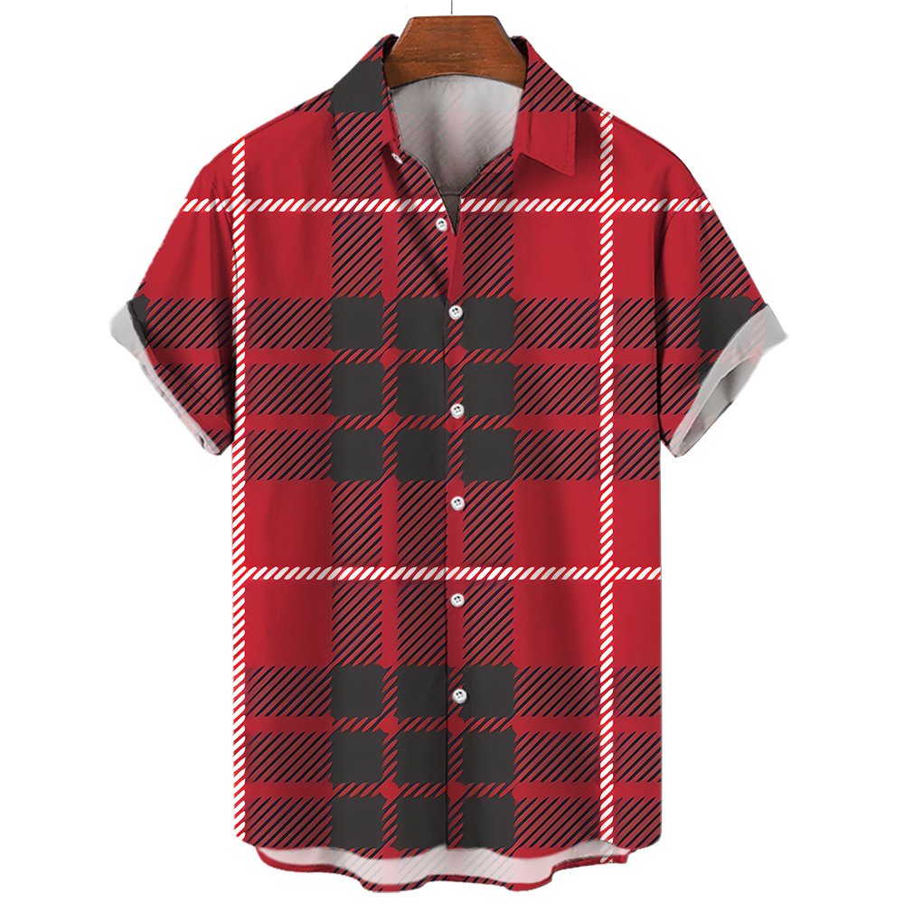 Men's Short-sleeved Shirts Thin Print T-shirts Summer Clothes For Men Polo Shirts Youth Personality Tops Hawaiian Shirt