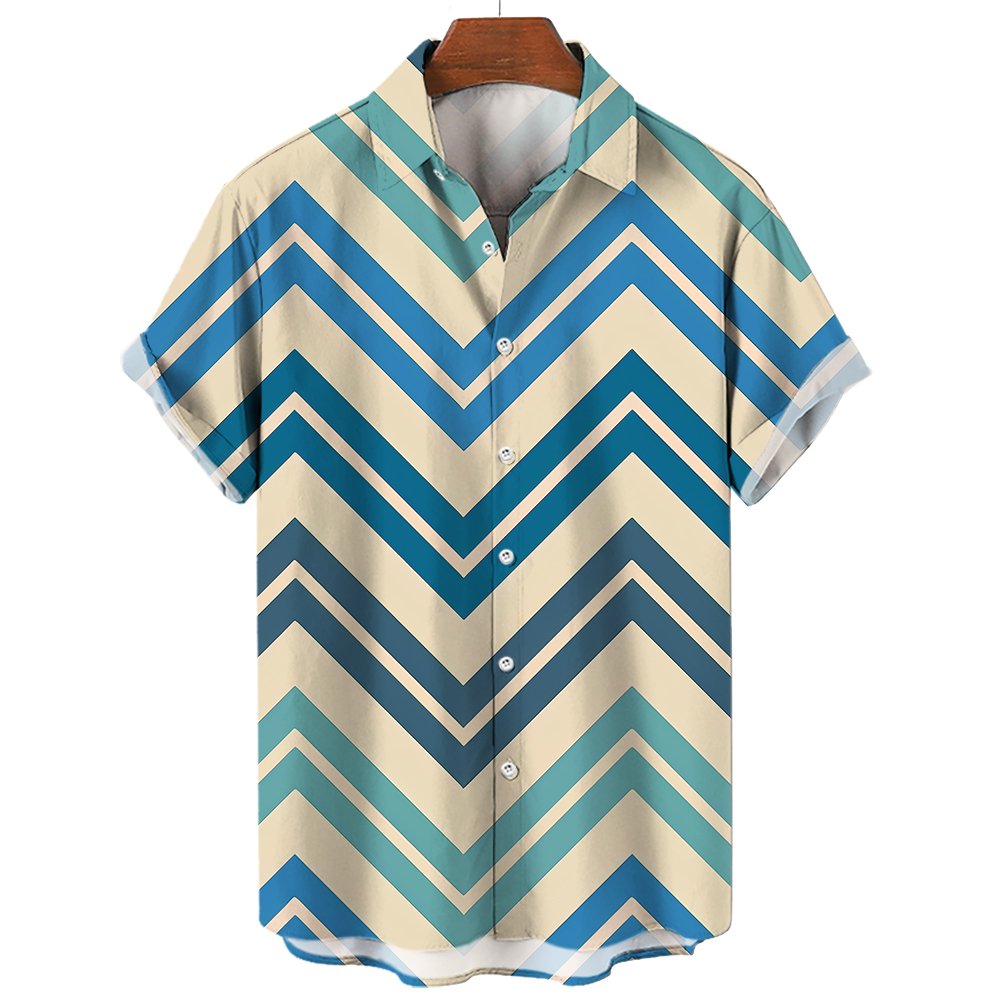 Men's Short-sleeved Shirts Thin Print T-shirts Summer Clothes For Men Polo Shirts Youth Personality Tops Hawaiian Shirt