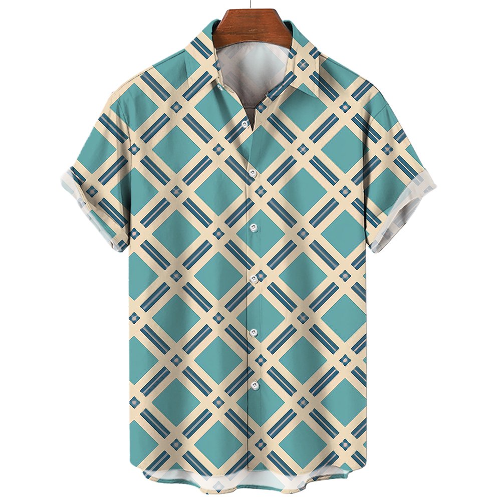 Men's Short-sleeved Shirts Thin Print T-shirts Summer Clothes For Men Polo Shirts Youth Personality Tops Hawaiian Shirt