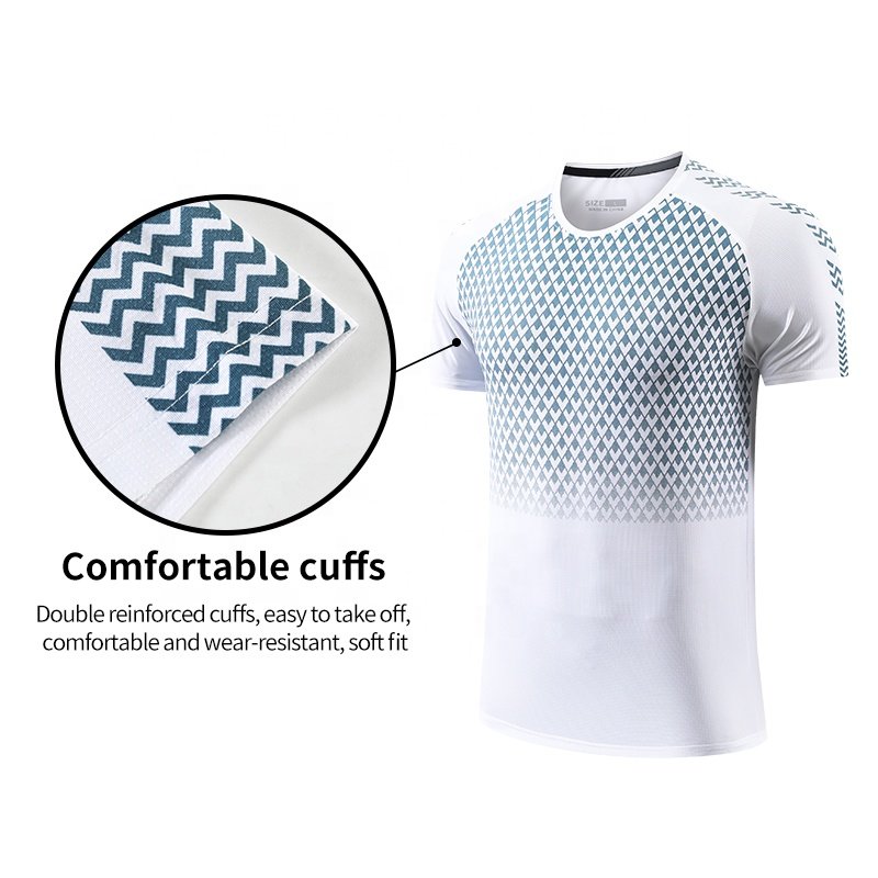 High Quality Polyester Plain Men's T Shirt Custom Printing Logo Gym Sports Round Neck Men Shirts