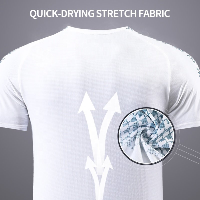 High Quality Polyester Plain Men's T Shirt Custom Printing Logo Gym Sports Round Neck Men Shirts