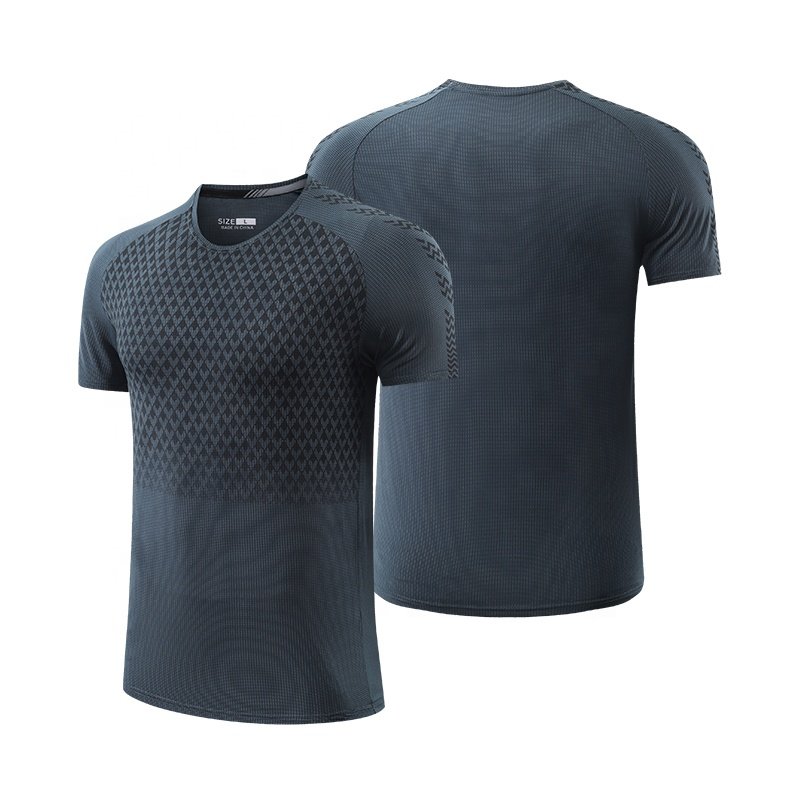 High Quality Polyester Plain Men's T Shirt Custom Printing Logo Gym Sports Round Neck Men Shirts