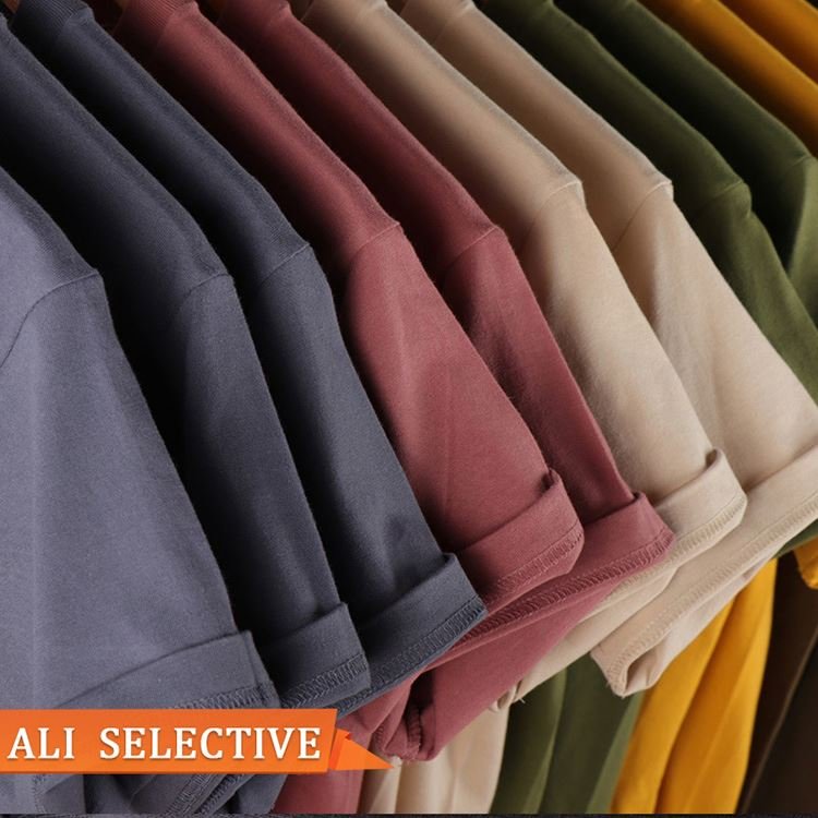 OEM Print Logo High Quality Low MOQ 230 grams 100% Cotton Custom Blank Plain Women's T Shirts Men's T-shirts Plus Size T Shirts