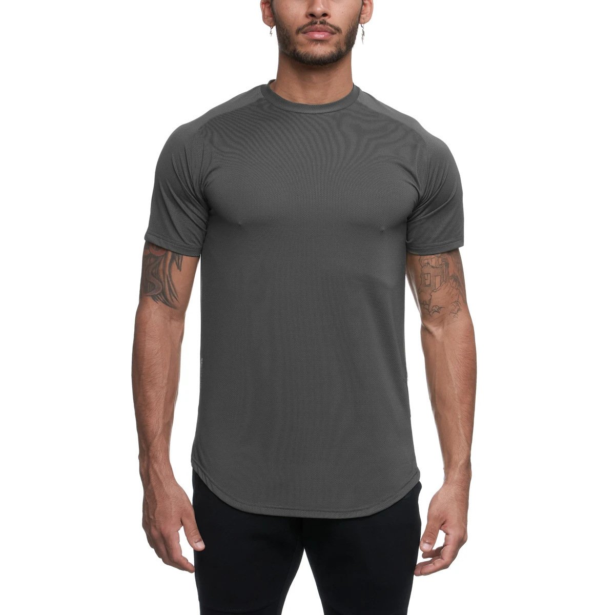 2022 summer gym sports fitness short sleeve men's quick-drying breathable soft and comfortable training body men's T-shirt