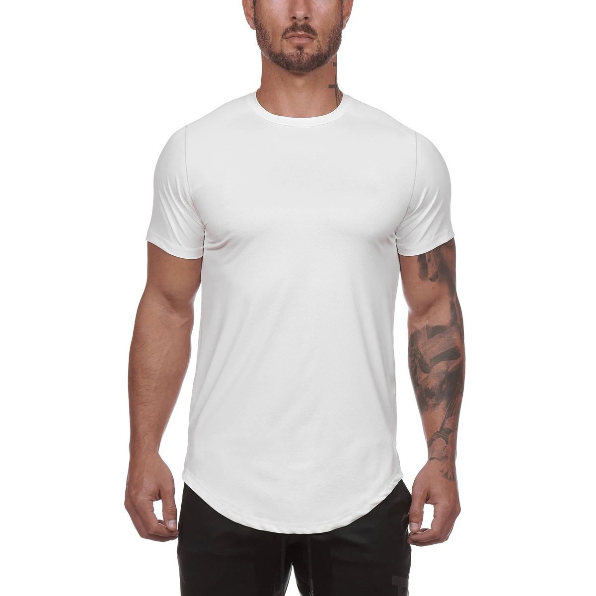 2022 summer gym sports fitness short sleeve men's quick-drying breathable soft and comfortable training body men's T-shirt
