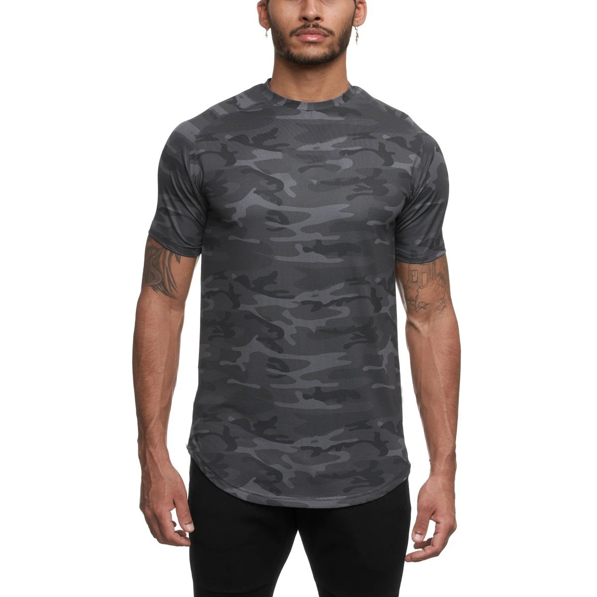 2022 summer gym sports fitness short sleeve men's quick-drying breathable soft and comfortable training body men's T-shirt