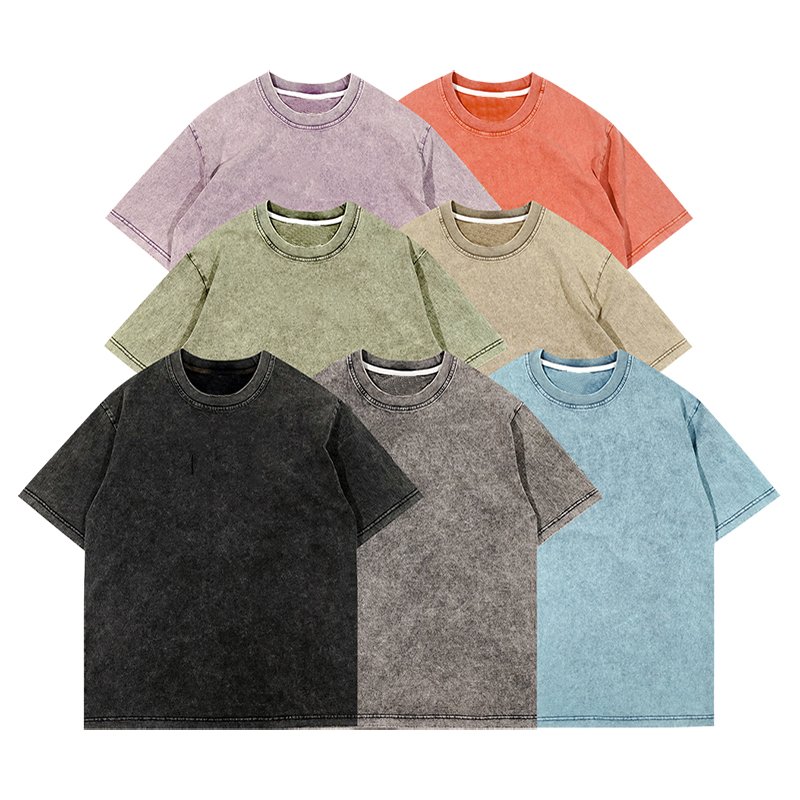 High Quality Anti-wrinkle Silk Screen Printing Plus Size Men's T-shirts Acid Washed Tshirt Vintage t-shirt