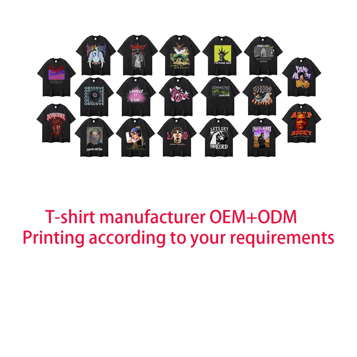 Men's 100% cotton washed Vintage t-shirt Heavyweight 250g Washed t-shirt Loose Oversized Acid Washed Custom T-shirts