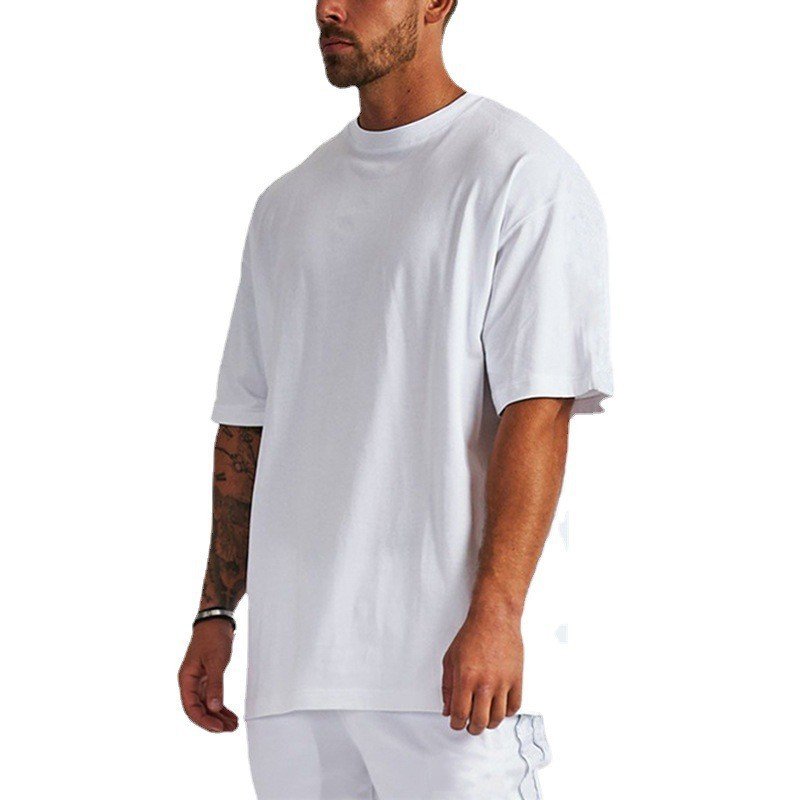 custom color screen dtg print plus size blank streetwear vintage short sleeve drop shoulder oversized t-shirts