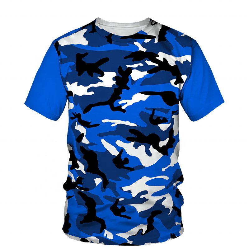 100% Cotton Summer Camouflage Guy Men's Casual Outdoor Sportswear Men's and Women's T-Shirts Jungle Round Neck Tees Short