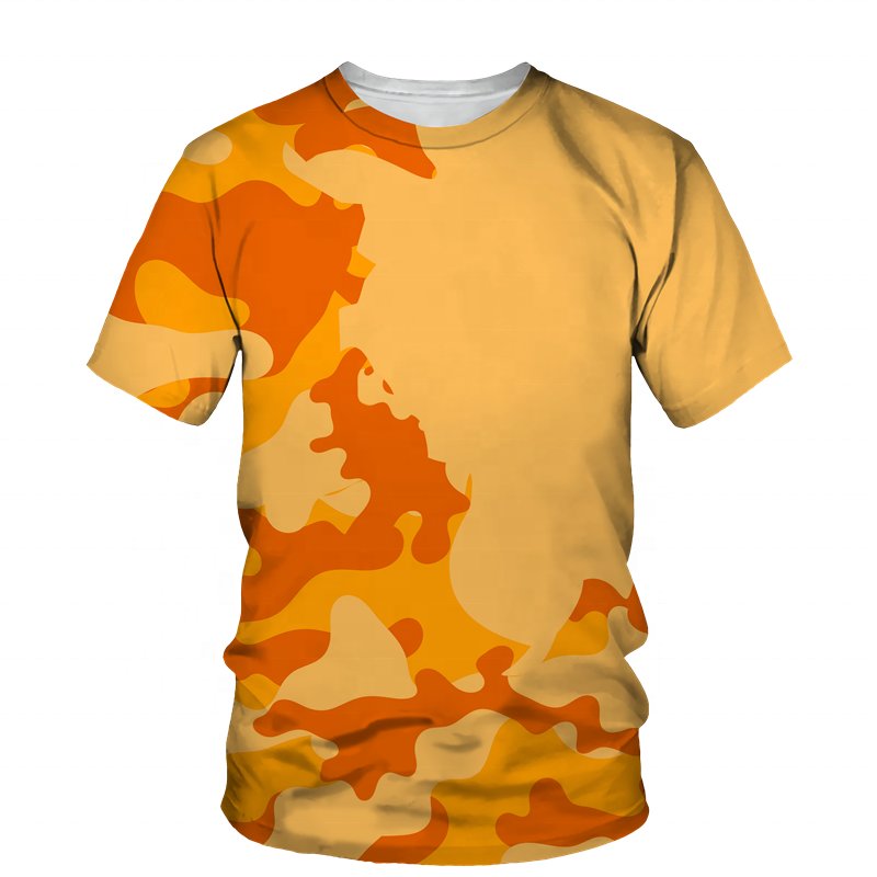 100% Cotton Summer Camouflage Guy Men's Casual Outdoor Sportswear Men's and Women's T-Shirts Jungle Round Neck Tees Short