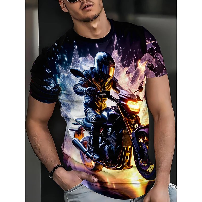 High Quality Men's Casual Short-Sleeved T-Shirt Oversized Neck Polo Quick-Dry Soft Knitted Fabric Digital Printing Casual Style