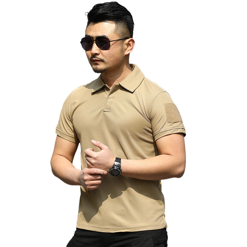 Men's Short Sleeve Quick Dry Sport Polo Shirt Male Outdoor Summer Men Clothes Tactical Camo Plain Turn-down Polo Shirts t-shirt