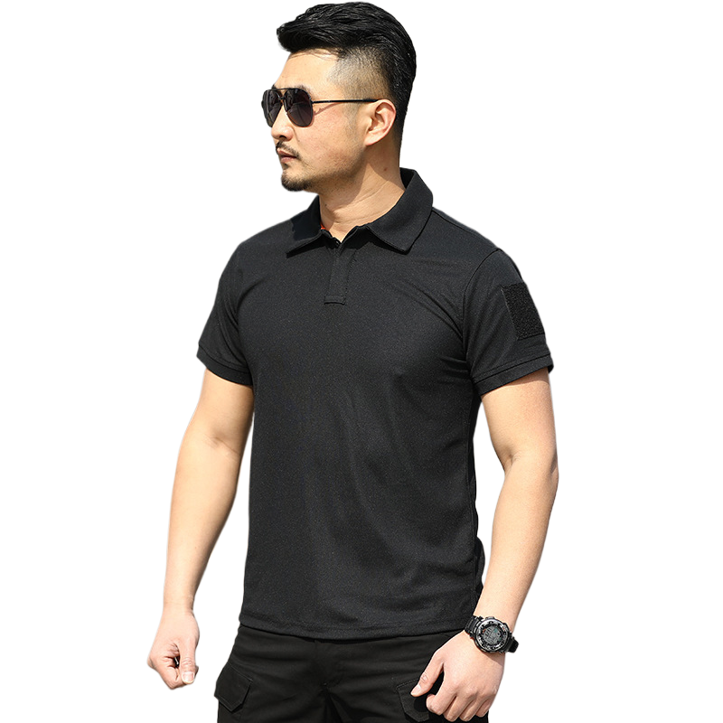 Men's Short Sleeve Quick Dry Sport Polo Shirt Male Outdoor Summer Men Clothes Tactical Camo Plain Turn-down Polo Shirts t-shirt