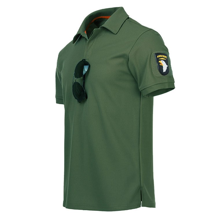 Men's Short Sleeve Quick Dry Sport Polo Shirt Male Outdoor Summer Men Clothes Tactical Camo Plain Turn-down Polo Shirts t-shirt