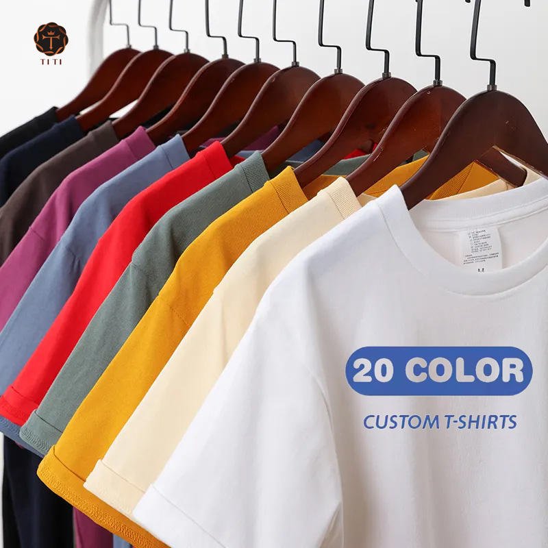 TITI High Quality Cotton Custom T Shirt For Men Blank Heavy Weight Oversized Tshirt Printing Men's T-Shirts