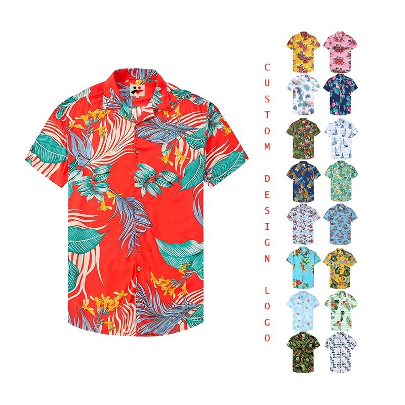 Factory Direct Sales Collar Button Slim Casual Lapel Polo Men Summer Shirt Hawaiian Custom Logo Design Camisas T-shirt For Men