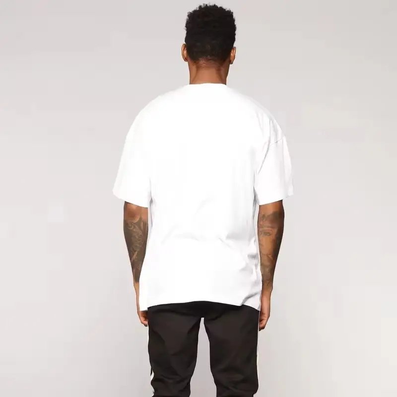 Wholesale Pro Club Men's T-Shirts Blank Customized T-Shirts Heavyweight White Cotton Men's T-Shirts